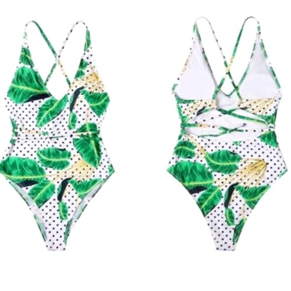 NWT Lemonfish Monokini swimsuit Medium cut-outs, deep V, light padding - Picture 1 of 3